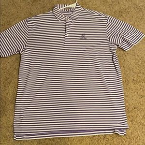 Purple and white golf shirt